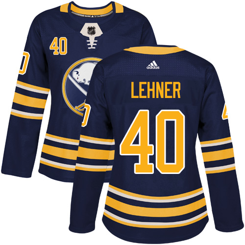 Adidas Buffalo Sabres #40 Robin Lehner Navy Blue Home Authentic Women Stitched NHL Jersey->women nhl jersey->Women Jersey
